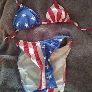 NWOT american flag bikini size 3/4